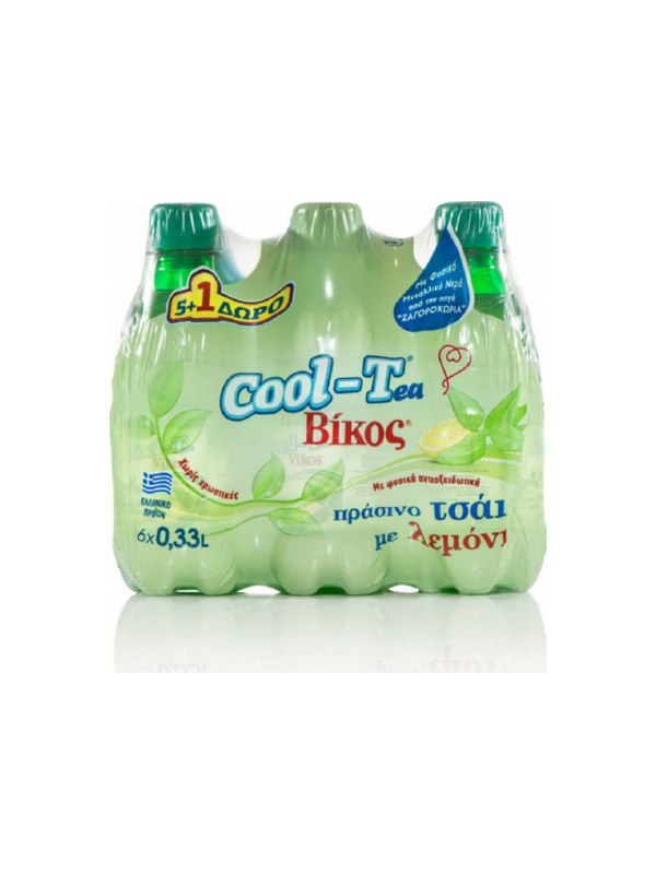 Soft drinks Vikos green tea with lemon 330ml. (5+1)