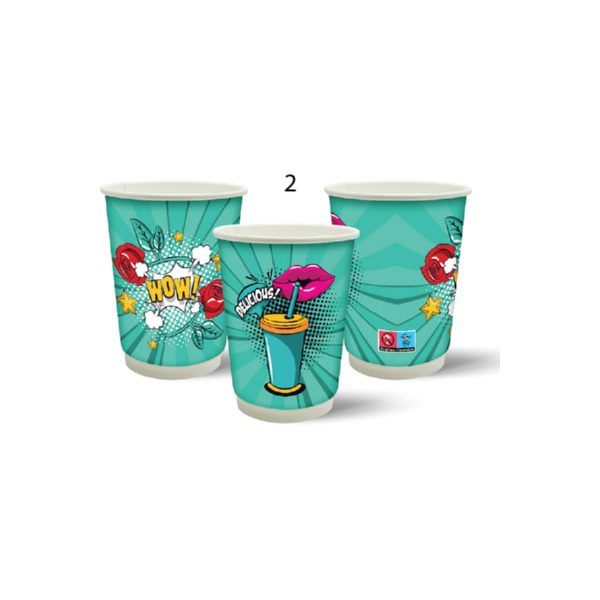 Paper cup 12oz double wall kiss 20pcs.