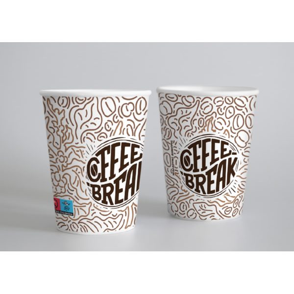 Paper cup 12oz double wall coffee break 20pcs.