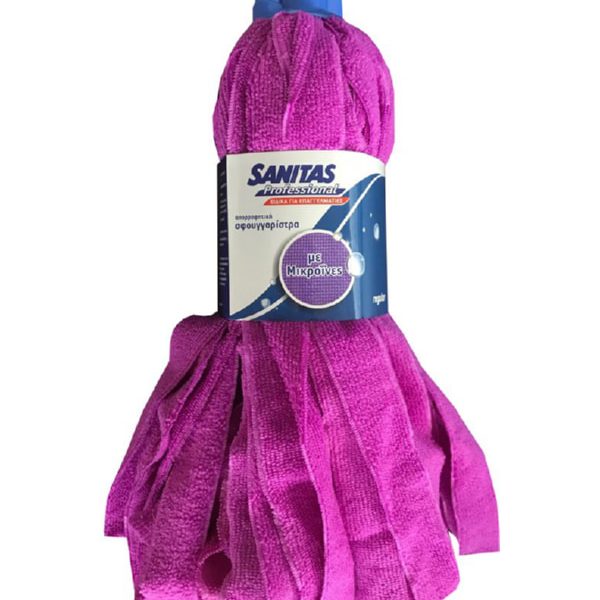 SANITAS PRO professional mop with microfiber yarn in purple color